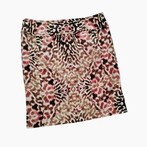 Etcetera Womens Animal Print Pencil Skirt Size 14 Cotton/Spandex Blend Mini